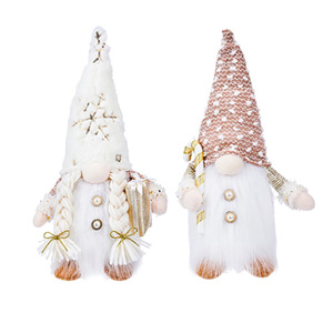 Luxury White Gold Christmas Gnome Plush <b>Doll</b> Faceless Gnome Ornament For Tabletop Xmas Home Decoration - Product Image 6