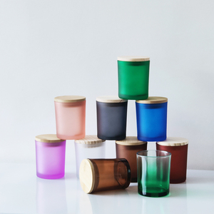 fournisseur en gros personnalisé noir mat unique vide récipient d'emballage en verre <span class=keywords><strong>de</strong></span> luxe pot <span class=keywords><strong>de</strong></span> bougie avec couvercle - Product Image 5