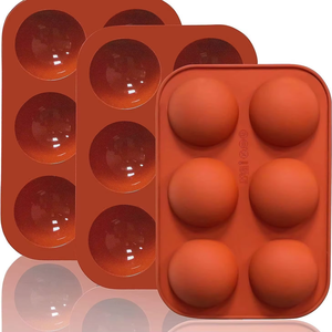 OKSILICONE Molde de Silicona de 6 Cavidades Semiesféricas para Chocolate, Pastel, Gelatina, Pudín, 90g - Product Image 5