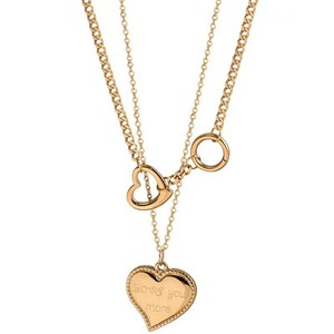 Collana con Ciondolo a Cuore 'Ti Amo Più' in Acciaio Inossidabile Placcato Oro 18K, Doppio Strato, Antiossidante, per Donna - Product Image 5