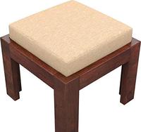 Table basse design en bois massif de Sheesham avec quatre tabourets – Ensemble de meubles modernes carrés pour salon, patio et maison