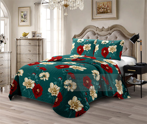 Colcha estampada <span class=keywords><strong>de</strong></span> lujo 100% tela <span class=keywords><strong>de</strong></span> poliéster ropa <span class=keywords><strong>de</strong></span> <span class=keywords><strong>cama</strong></span> colcha <span class=keywords><strong>de</strong></span> relleno <span class=keywords><strong>de</strong></span> algodón para Hotel - Product Image 1