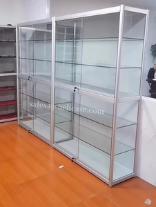 Aluminum Frame <strong>Display</strong> Cabinet LED Light Glass <strong>Display</strong> Show <strong>Case</strong> <strong>Adjustable</strong> Shelves Smoke Shop Accessories Glass Showcase - Product Image 4