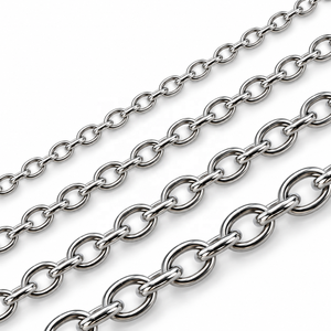 Chaînes <span class=keywords><strong>en</strong></span> acier inoxydable 316L à maillons ronds, vente <span class=keywords><strong>en</strong></span> gros, plaquées or PVD 14k 18k, chaînes de bijoux permanents GP - Product Image 2