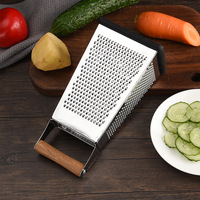 Rallador de Acero Inoxidable, Cortador de Verduras, Triturador de Alimentos, Utensilio de Cocina de 4 Lados para Queso