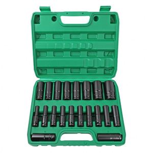 20PC 1/2 \ "Metric Sâu Tác Động Hex Ổ Cắm Bộ 8-32Mm Chuyên Nghiệp Tự Làm Nhà Để Xe Công Cụ Bộ Với OEM ODM Chuyên Nghiệp Hộp - Product Image 1
