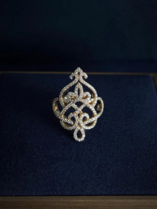 Bague Cocktail en argent 925 élégante déclaration filigrane Art déco Vintage inspiré diamant fête cadeau pour les femmes - Product Image 5