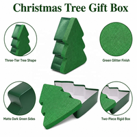 Boîte d'emballage en carton pour bonbons et chocolats, personnalisée, en forme d'arbre, en papier pailleté, pour fêtes et cadeaux de Noël