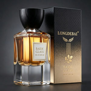 Hot Sale Luxury Square perfume Bottle 30ml 50ml 100ml Heavy Base Clear Empty Perfume Glass Bottle with Black Wood Cap - Product Image 2