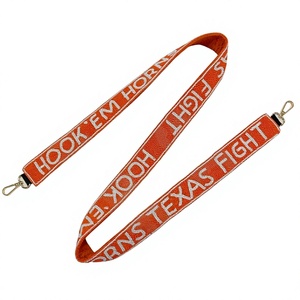 Correa para bolso de fiesta Hook Em Horns Texas Fight, personalizada, bordada, con cuentas de semilla blancas y doradas, accesorio de moda, correa de bolso con cuentas - Product Image 1