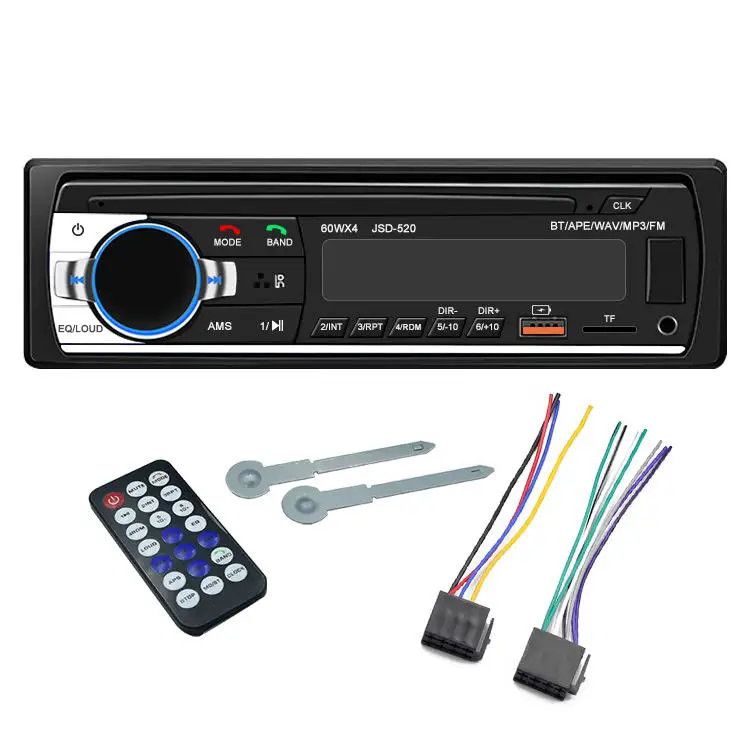 JSD520 자동차 MP3 플레이어 스테레오 자동 라디오 자동차 라디오 BT 12V 인 대시 1 Din FM Aux 인 수신기 SD USB MP3