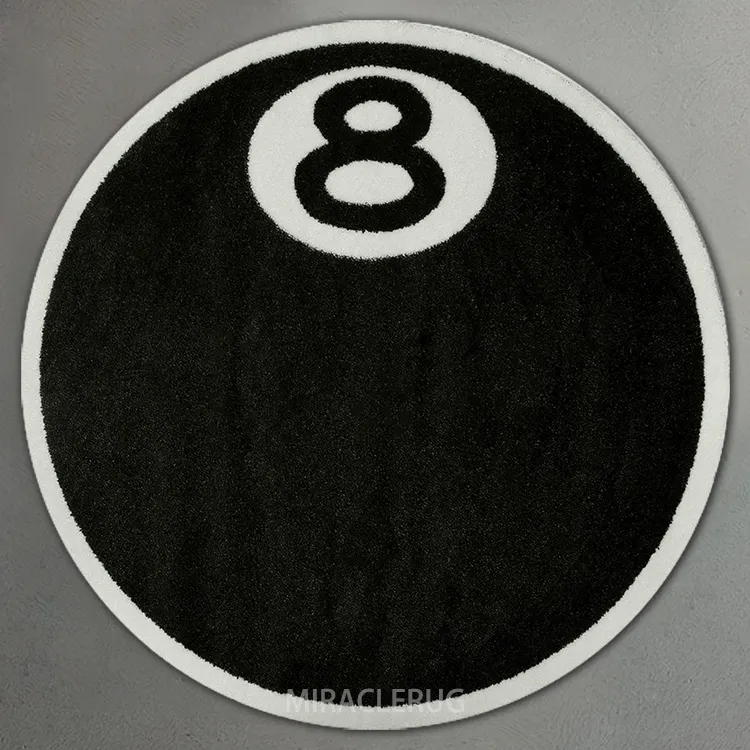 Tappeti fatti a mano tappeti rotondi zerbino Logo personalizzato trapuntato a mano tappetino a 8 palline tappeti personalizzati tappeti