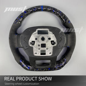 Volant en fibre de carbone forgé bleu foncé personnalisé avec poignées en microfibre pour <span class=keywords><strong>Ford</strong></span> <span class=keywords><strong>F</strong></span>-<span class=keywords><strong>150</strong></span> Raptor Shelby XL <span class=keywords><strong>XLT</strong></span> 2021-2025 - Product Image 5