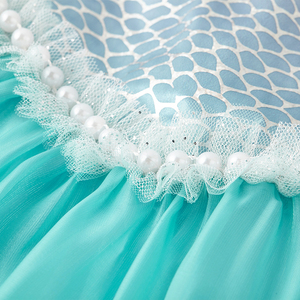 Vestido <span class=keywords><strong>de</strong></span> Princesa <span class=keywords><strong>Ariel</strong></span> <span class=keywords><strong>de</strong></span> Sirena para Niñas, Vestido Turquesa con Adornos <span class=keywords><strong>de</strong></span> Perlas y Estampado <span class=keywords><strong>de</strong></span> Estrellas, Color Personalizado para Navidad, Tema Submarino - Product Image 5