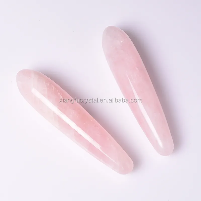Natural Quartzo Rosa Crystal Wand Yoni Cura Pedras Cura Massagem Varinha Para Presente