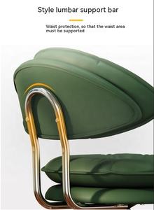 Silla de peluquero de salón de elevación simple y giratoria con asiento tapizado cómodo respaldo de tocador de dormitorio de niñas para salones de belleza - Product Image 5