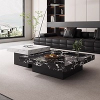 Table basse moderne de luxe en pierre frittée, sur mesure, 19 ans d'expérience, fabrication en usine, pour projets de mobilier de salon