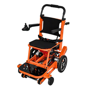 Chariot de transport pliable portable pour fauteuil roulant, cadre en acier bleu 125 cm x 63 cm avec conception à quatre roues pour l'assistance à la mobilité - Product Image 6