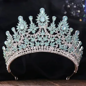 Crystal Queen Tiaras para niñas Boda Accesorios para el cabello Novia Damas DE HONOR Nupcial Disfraz de Halloween Tiara y corona para mujeres