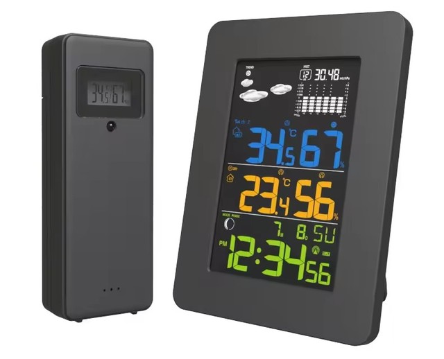 Smart Digital Clock Temperature and Humidity Monitoring Weather Forecast Home Weather Station with Color Display