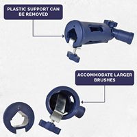Perche d'extension réglable multi-angles pour pinceaux, rouleaux et grattoirs, avec tête rotative pour murs et plafonds