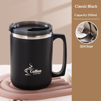 Mug de luxe en acier inoxydable 304 avec couvercle, isolé, résistant aux chutes, 350 ml, grand format, pour usage domestique, café, thé, lait de soja, design minimaliste et élégant