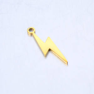 Thunder Flash colgantes de acero inoxidable Lightning Charms DIY personalizar pulseras pendientes suministros de joyería Accesorios - Product Image 4