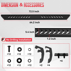 Estribo Lateral para Camioneta, Barra Nerf de Acero, Estribo para Vehículos Todoterreno <span class=keywords><strong>4x4</strong></span>, Resistente, Capacidad de Carga de 500 lb, Soporte OEM - Product Image 6