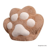 Coussin chauffe-mains en forme de patte de chat en peluche avec rembourrage en coton PP, coussin de sieste deux-en-un pour voiture et bureau, couverture-repose-dos pour la pause déjeuner
