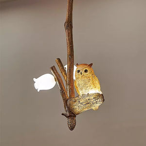 Résine Animal Lustre Hibou pour Maison Hôtel Villa Chambre Décoration Café Bar Américain Rétro Style Industriel Pastorale Pendentif Lumière - Product Image 3