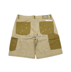Pantalones Cortos Cargo de Algodón para Hombre, Cintura Media, Estampado de Puntos, Casuales, Tipo Bermuda, con Bolsillos, Tejido Transpirable, Cierre de Botón - Product Image 2