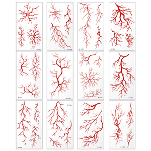 Autocollant de tatouage temporaire pour le corps et le visage, imperméable, blanc, Halloween, <span class=keywords><strong>horreur</strong></span>, <span class=keywords><strong>thriller</strong></span>, écologique, papier de maquillage pour le corps et le visage, design artistique - Product Image 6