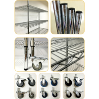Étagère de rangement pliable en fil d'acier avec roulettes, chariot mobile, étagère de garde-robe durable pour vêtements