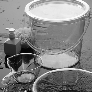 Trong Suốt <span class=keywords><strong>15L</strong></span> Nhựa Xô Với Sang Trọng Dày Xách Tay Nắp Cho Nước Lưu Trữ Tắm Giặt Ký Túc Xá Sử Dụng - Product Image 4