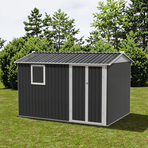 Caseta de Almacenamiento Exterior de Metal de 9 x 6 Pies con Techo Inclinado, para Jardín, Patio y Almacenamiento de Bicicletas - Product Image 1