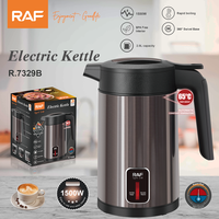 Bouilloire électrique RAF R.7329 1500W 2.0L, ébullition rapide, maintien au chaud 65°C, base rotative à 360°, intérieur sans BPA, pour la cuisine domestique et les usages quotidiens