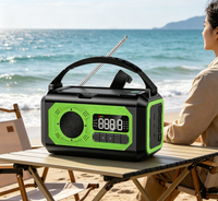 Radio d'urgence solaire à manivelle 10000mAh avec alarme SOS, lampe torche LED, AM/FM/WB, batterie externe rechargeable 10-30W portable