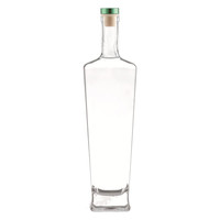 Bouteille en verre cristallin transparent de 750 ml avec bouchon en liège pour vin, boissons aux fruits, brandy, XO, whisky, rhum, gin - Qualité supérieure