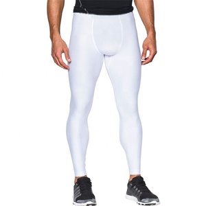 Leggings de yoga solides pour hommes taille haute vêtements de sport de gymnastique collants de compression pantalons respirants à séchage rapide - Product Image 3