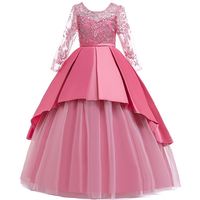 Robes de fête élégantes pour filles, en satin floral formel, ODM, pour enfants, anniversaires, mariages, princesses, été