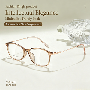 8094 Monturas de Gafas para Mujer con Aro Completo Grabado, Borde de 4mm de Ancho, Serie Color Té, Estilo Diosa con Cara Lisa - Product Image 3