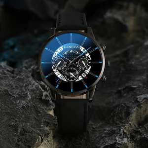Precio de fábrica caliente de alta calidad hombres guapos cinturón de fósforo hombres negros viaje de negocios reloj de cuarzo con pulsera hombres reloj conjunto regalo - Product Image 1