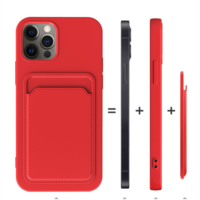 Cheapest TPU Silicone Mobile Phone Case with Card Slot for iPhone 14/15/16/17 Serving As a Credit Card Holder Wallet Phone Case