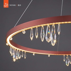 Lustre contemporain ovale en cristal K9 de luxe pour salon de villa et hall d'hôtel - Product Image 6