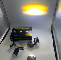 Phare de moto LED étanche IP67 12-80V bicolore blanc ambre, petit projecteur de remplacement en acier