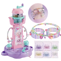Kits de fabrication de bijoux faits à la main pour enfants-Station d'art et d'artisanat avec bracelet en perles de cristal et kit de fabrication de colliers