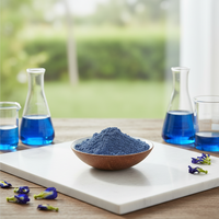 Poudre de fleur de pois papillon en vrac, qualité alimentaire, extrait végétal, thé bleu soluble dans l'eau, emballage sous vide en fût