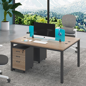 Furnitur kantor komersial Modern meja dua orang staf, meja kerja kantor kubus komputer - Product Image 4