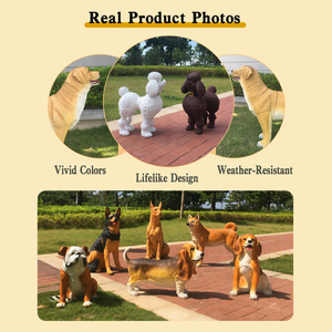 Fabricante de Esculturas de Pastor Alemán en Fibra de Vidrio Personalizadas, <span class=keywords><strong>Estatua</strong></span> de Perro Realista en FRP para Decoración de Jardín o Parque - Product Image 4