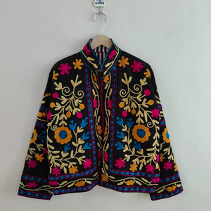 Chaqueta Suzani de Algodón Estilo Vintage, Bordado Boho Hecho a Mano, Ropa Exterior Informal y Festiva para Mujer, Bordado Uzbeko Étnico - Product Image 1